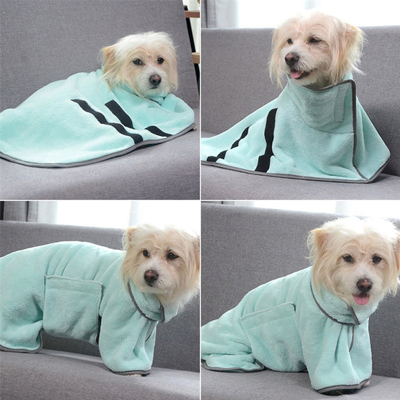 Quick-Drying Super Absorbent Microfiber Dog Bathrobe - Best Dog Bargains