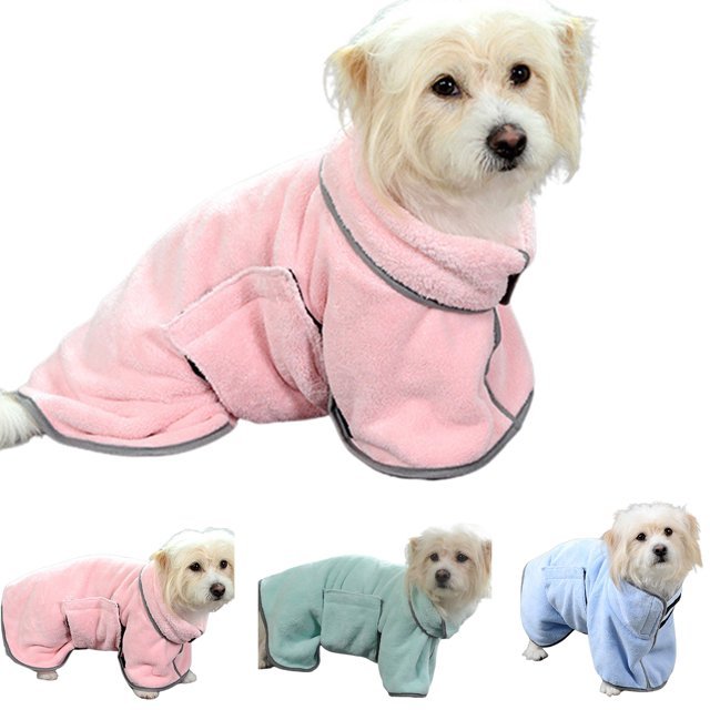 Quick-Drying Super Absorbent Microfiber Dog Bathrobe - Best Dog Bargains
