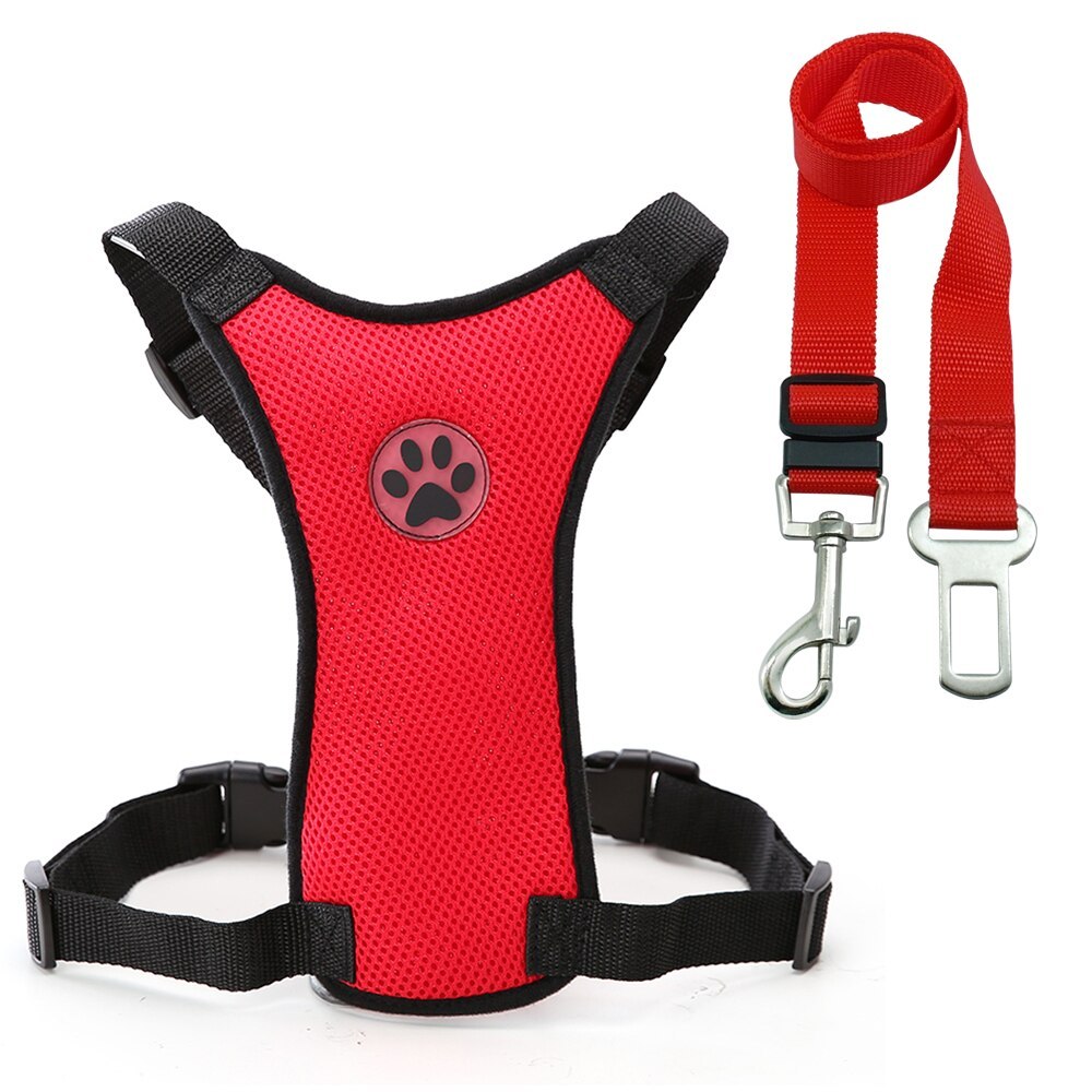 Breathable Mesh Dog Chest Harness & Car Safety Strap - Best Dog Bargains
