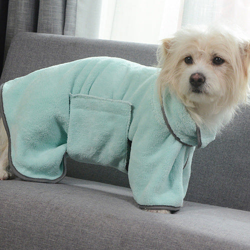 Quick-Drying Super Absorbent Microfiber Dog Bathrobe - Best Dog Bargains