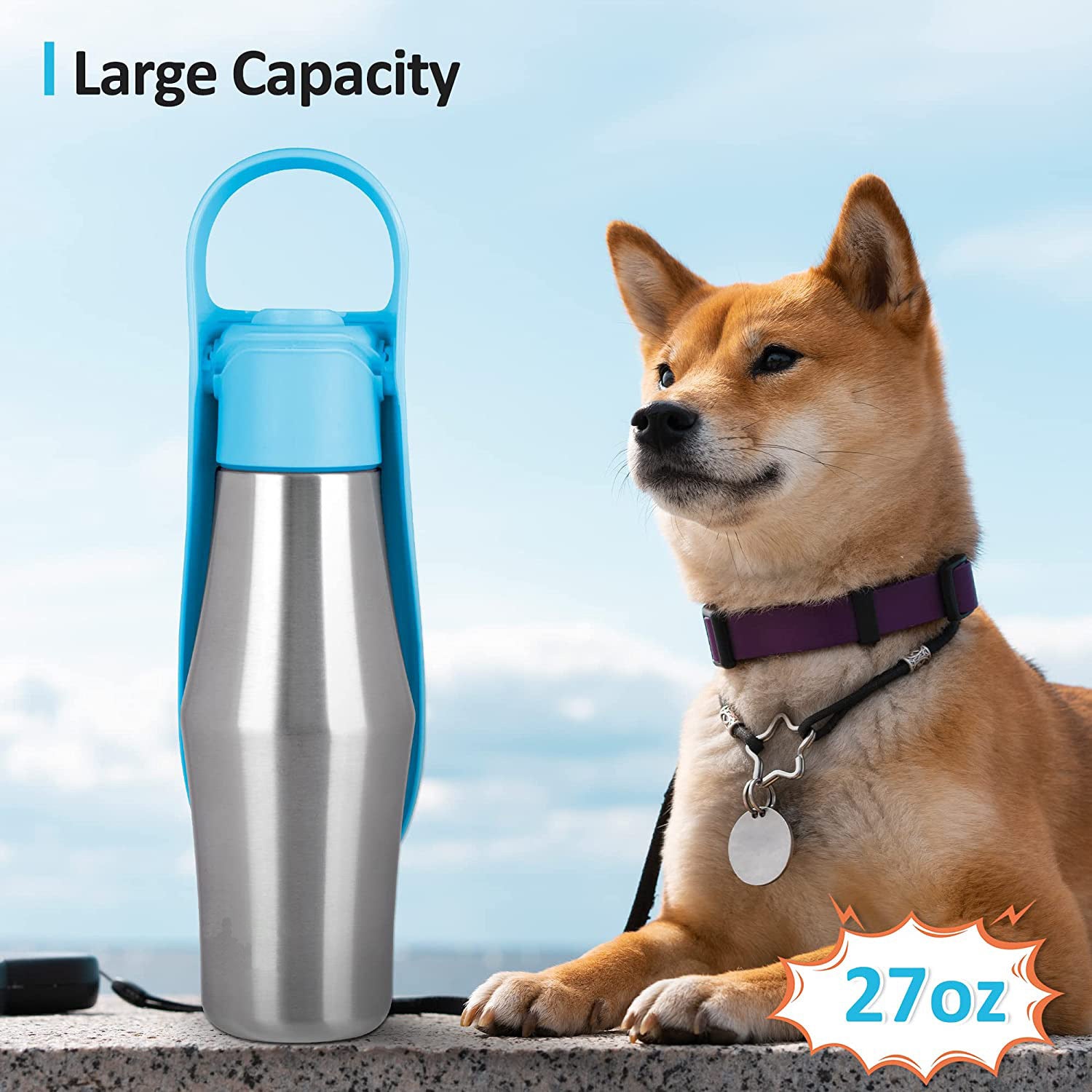 Portable Water Bottle – Soft Silicone Leaf Design for Outdoor Adventures - Best Dog Bargains